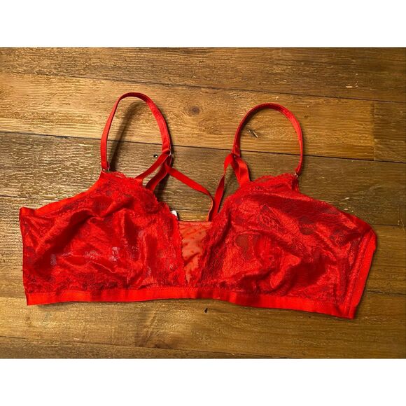 Savage X Fenty 3X NWT red lace lingerie bra bralette do me candy heart - Picture 3 of 9